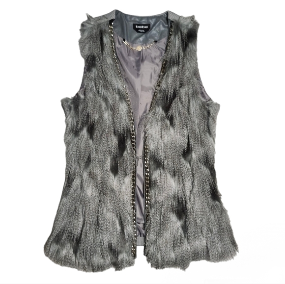 bebe Faux Fur Vest size M - Picture 1 of 14